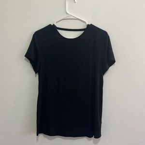 Black backless shirt